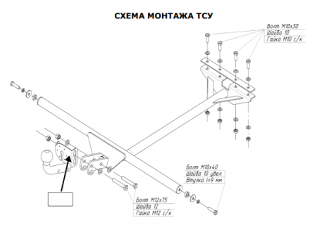 Фаркоп 1422-A Oris на Renault Sandero хетчбек 2008-2014. Необходима подрезка бампера. Тип шара: A. Нагрузки: 1000/50 кг, масса фаркопа 19,1 кг (без электрики в комплекте) от магазина ФаркопРос